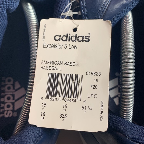 Adidas Mens Icon Bounce Royal Blue Metal Baseball Cleat Spike Low SZ 16 CG5243 - Picture 6 of 7